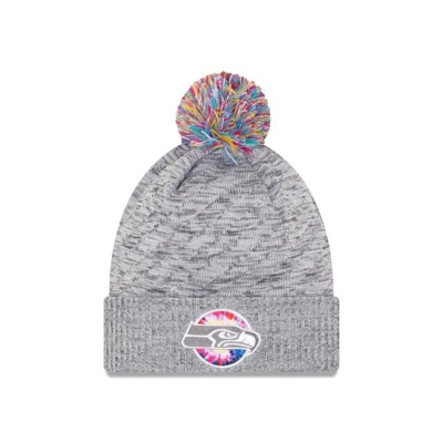 Seattle Seahawks Gorra | New Era NFL Crucial Catch Sport Knit Beanie Mexico - Grises